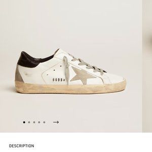 Golden Goose Women's Super-Star with black heel tab and metal stud lettering 38